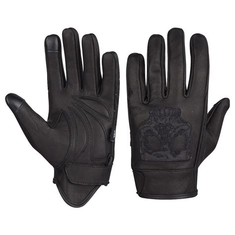 Gloves Vance VL475SK Men's Gel Palm Riding Gloves With Skull